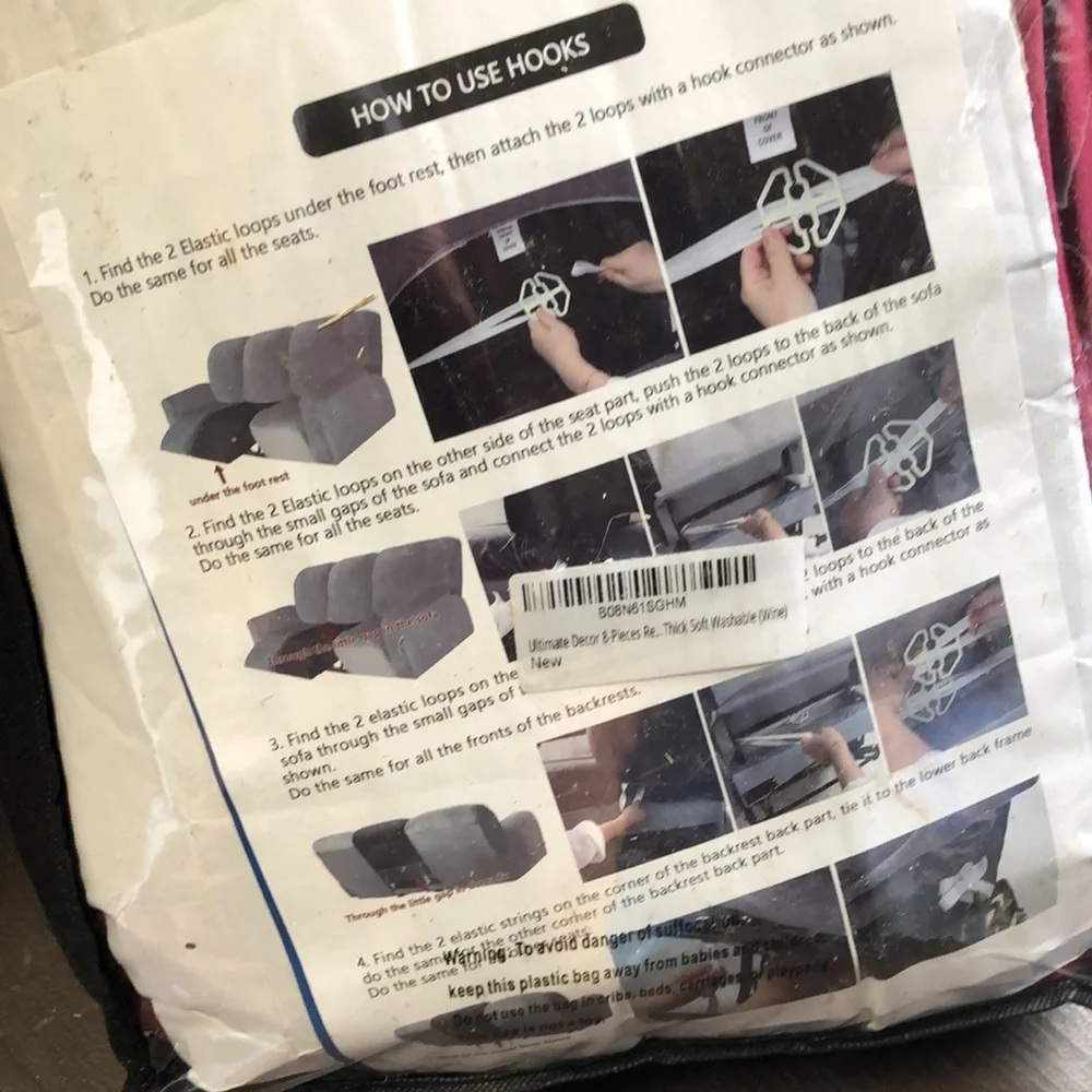 Easy Going 8 Piece Recliner Sofa Stretch Velvet Slipcover
